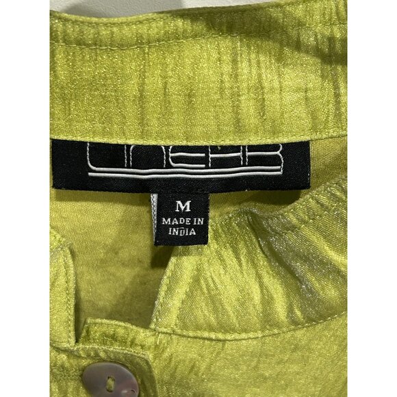 Vintage Linear Green  Button-Up Lightweight Safari Jacket Sz Medium - Picture 5 of 9